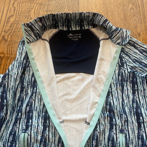 Peter Millar Women’s Blue Print Full Zip Sunblock SPF 50 Golf Swim Jacket M - Picture 7 of 13